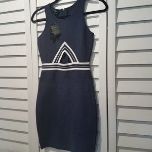 Bebe Navy Blue body hugging Dress